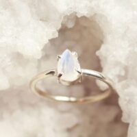 moonstone pear ring