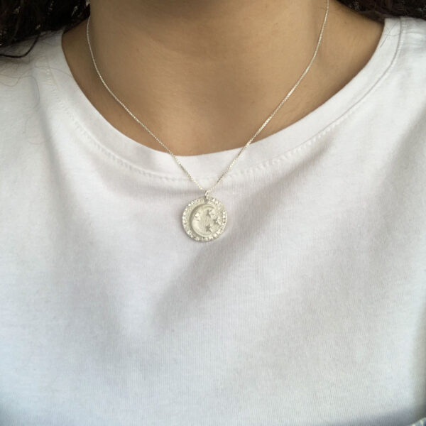 moon and stars coin pendant