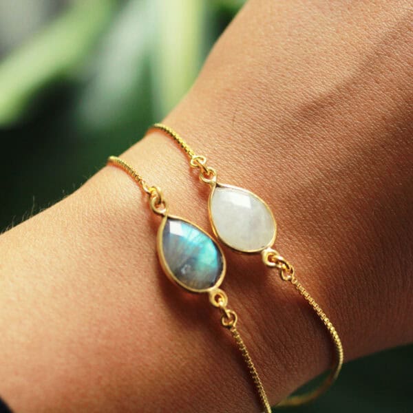 edelsteen armband goud