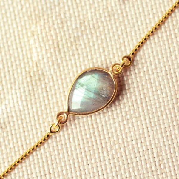 labradoriet armband goud