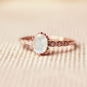 rosegold maansteen ring