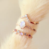 rosegold maansteen ring