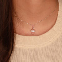 rozenkwarts ketting diamantjes