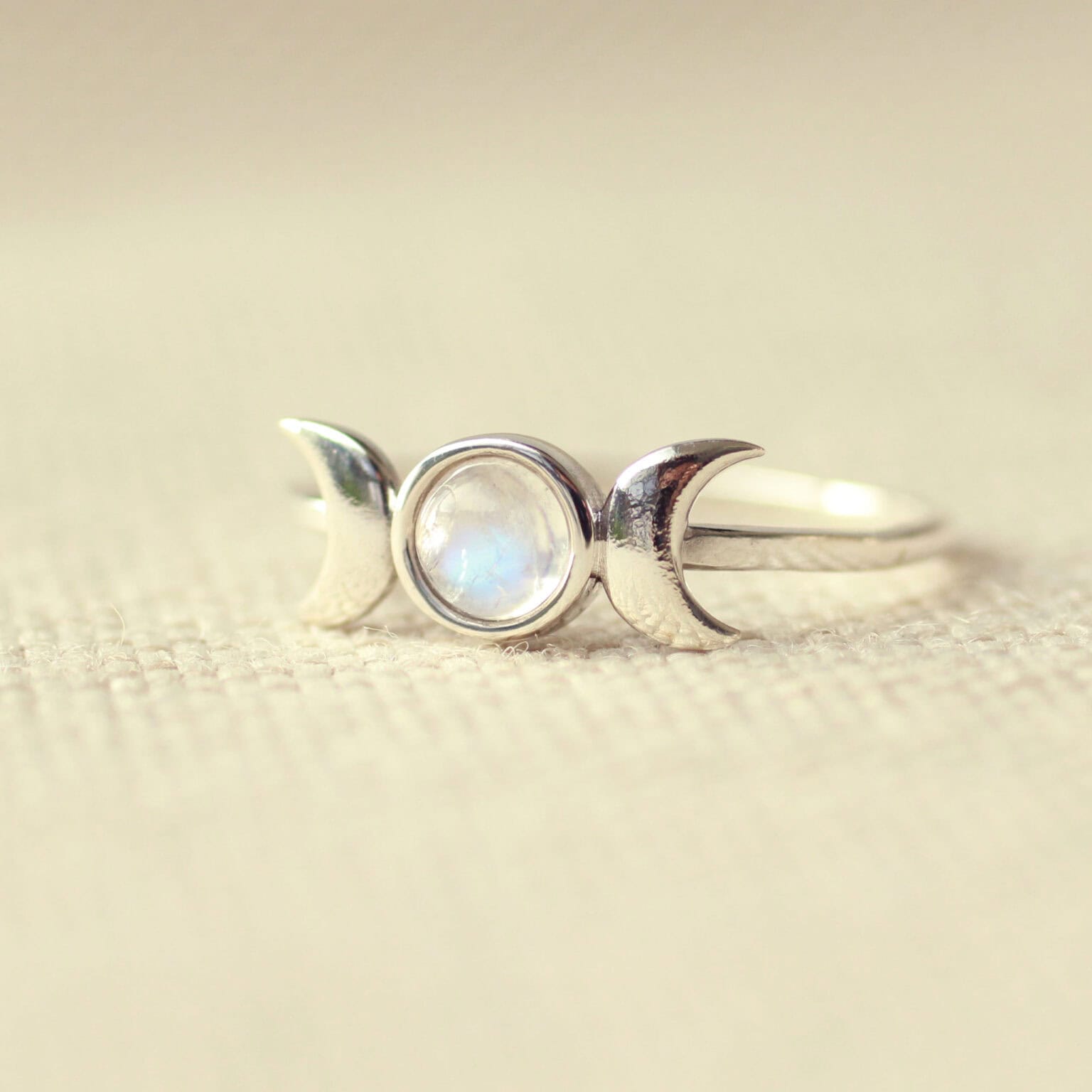 Maansteen ring Moonstone sieraden 925 zilver Natuursieraad