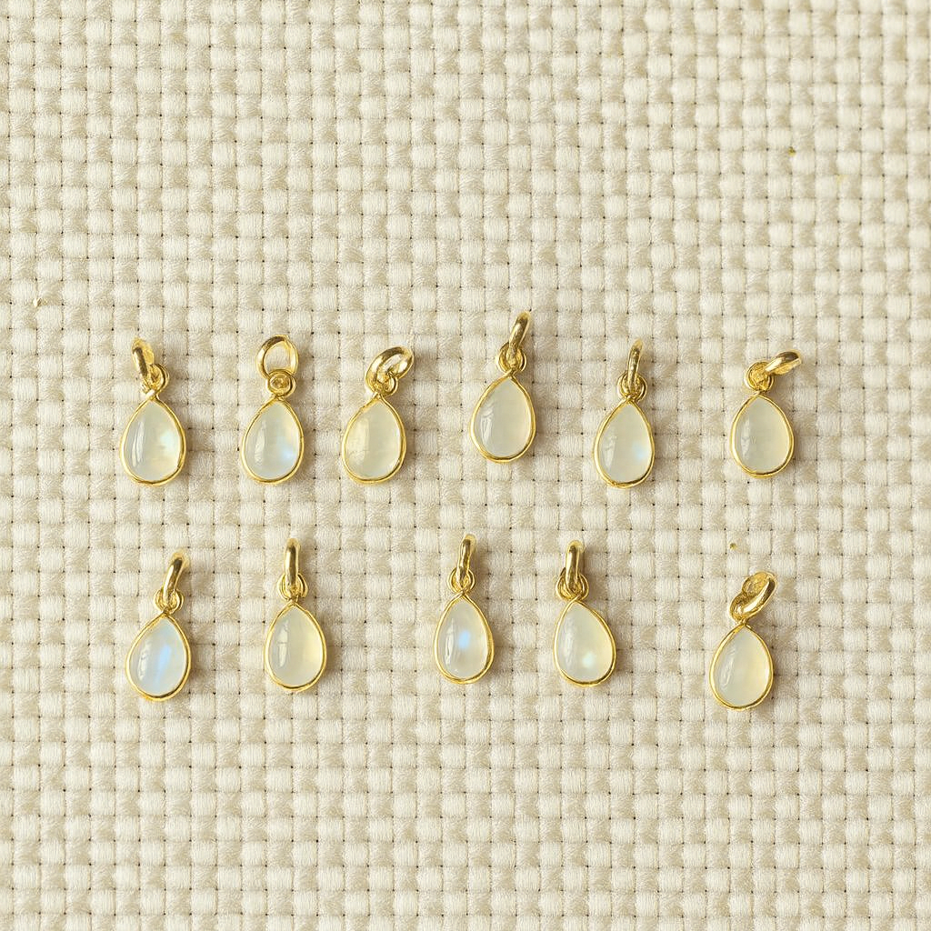 Maansteen hanger 14 karaat massief goud - BEAU - Afbeelding 3