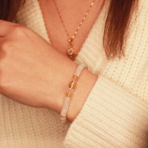 maansteen en rozenkwarts armband