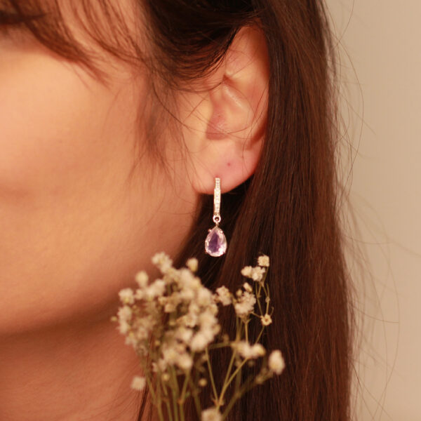 rozenkwarts oorbellen