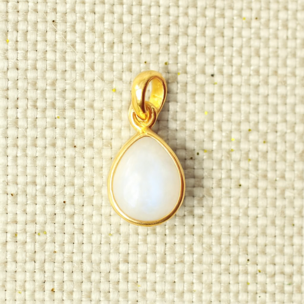 Maansteen hanger 14 karaat massief goud - BEAU
