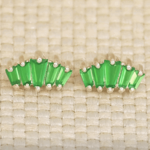 Groene onyx oorknoppen 925 zilver - SAMMY