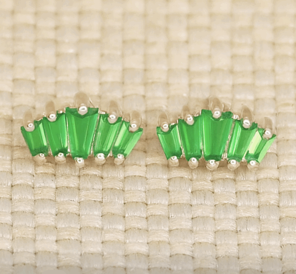 Groene onyx oorknoppen 925 zilver - SAMMY