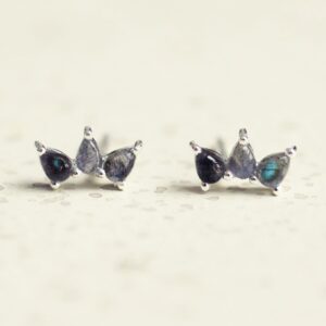 Labradoriet oorsteker 925 zilver - NEXUS