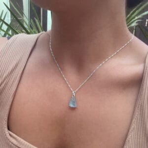 aquamarijn ketting zilver