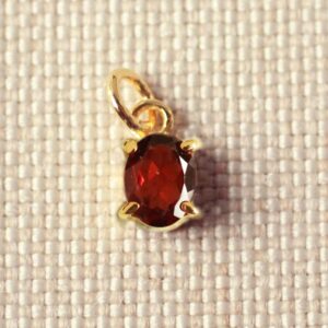 Granaat hanger 925 zilver gold plated - ASTRA