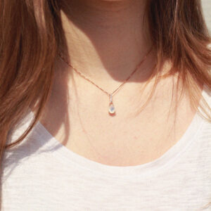 rosegold maansteen ketting