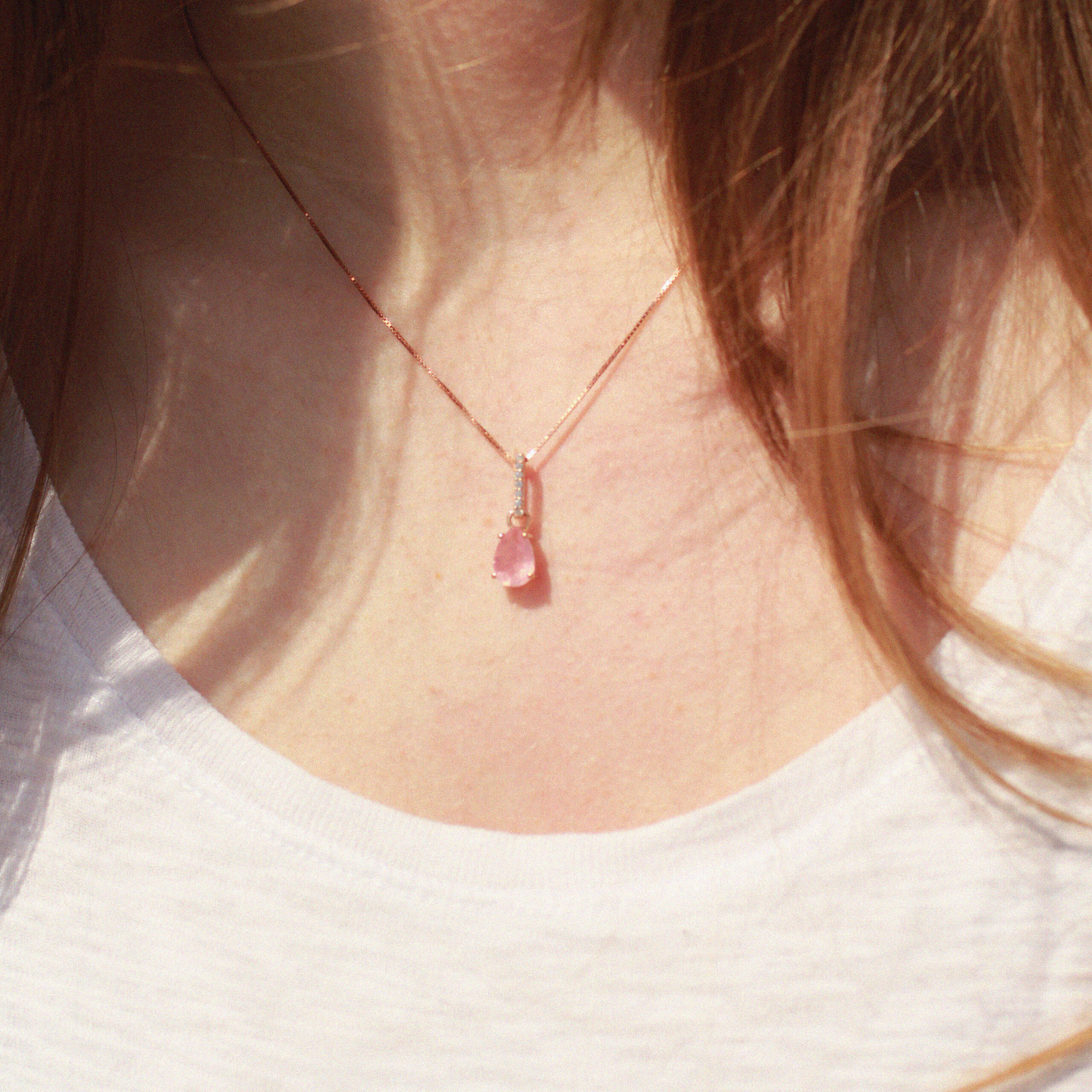rosegold rozenkwarts ketting rosegold rozenkwarts ketting