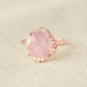 rosegold rozenkwarts ring