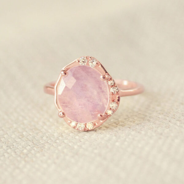 rosegold rozenkwarts ring