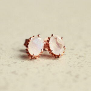 maansteen oorknoppen rosegold