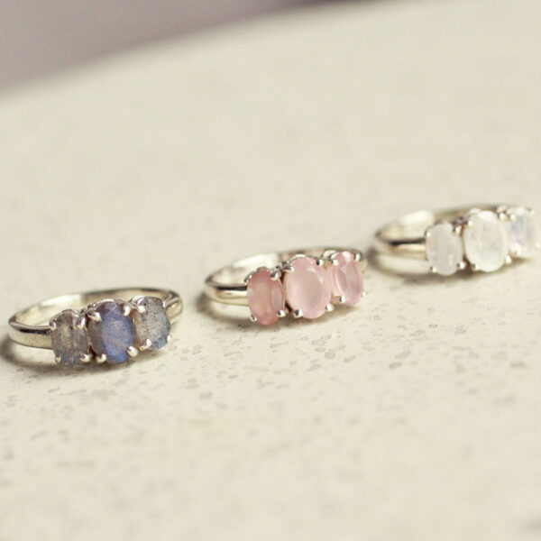 3 edelstenen ring