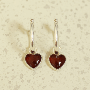 granaat hart oorbellen