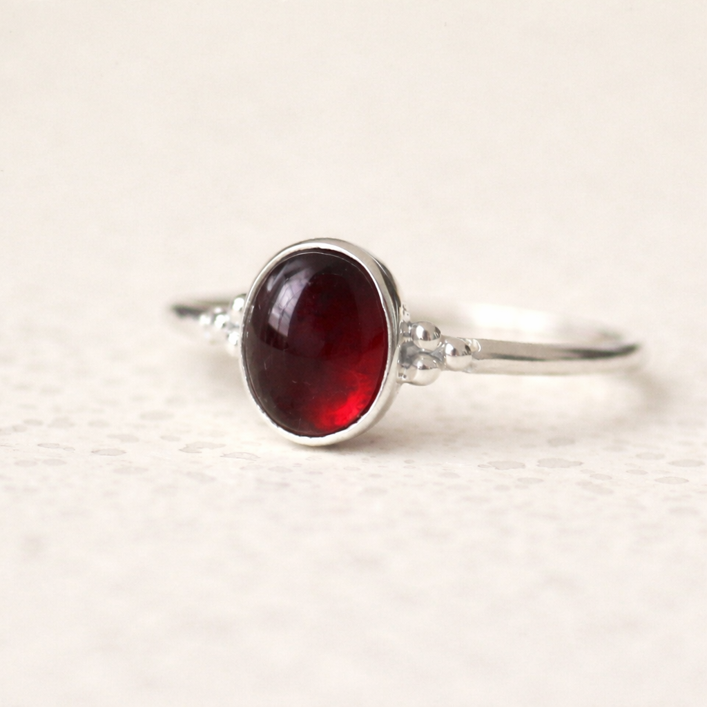 granaat ring zilver granaat ring zilver