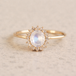 14karaat ring maansteen