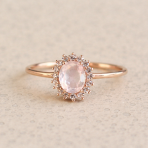 rozenkwarts ring 585 14k