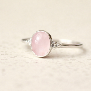 rozenkwarts zilver ring