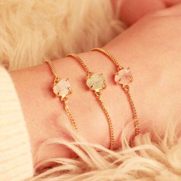 ruwe edelsteen armband