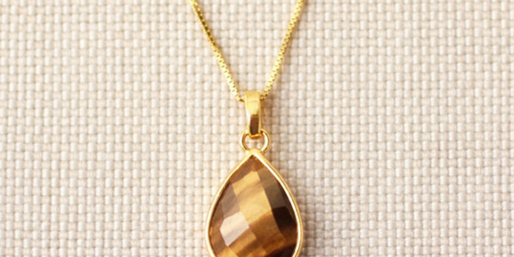 tijgeroog goud ketting