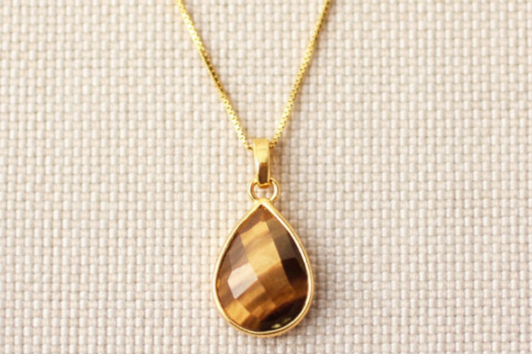 tijgeroog goud ketting