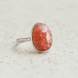 zilver zonnesteen ring