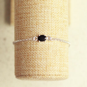 onyx armband zilver