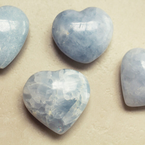 Blauwe Calciet edelsteen hart
