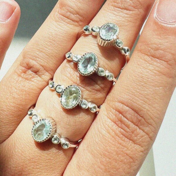 Blauwe topaas ring 925 zilver - YINNA - Afbeelding 2