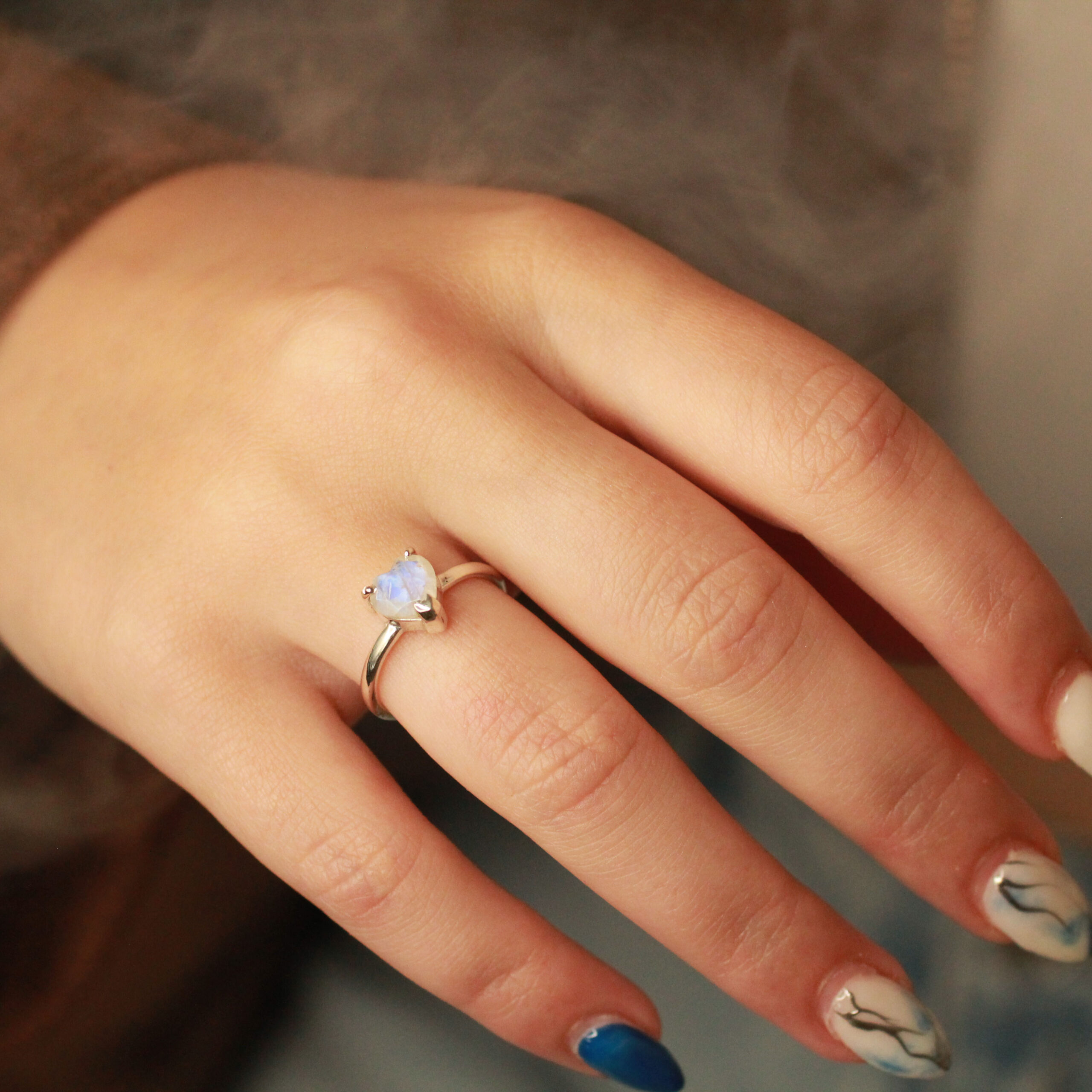 maansteen hart ring maansteen hart ring