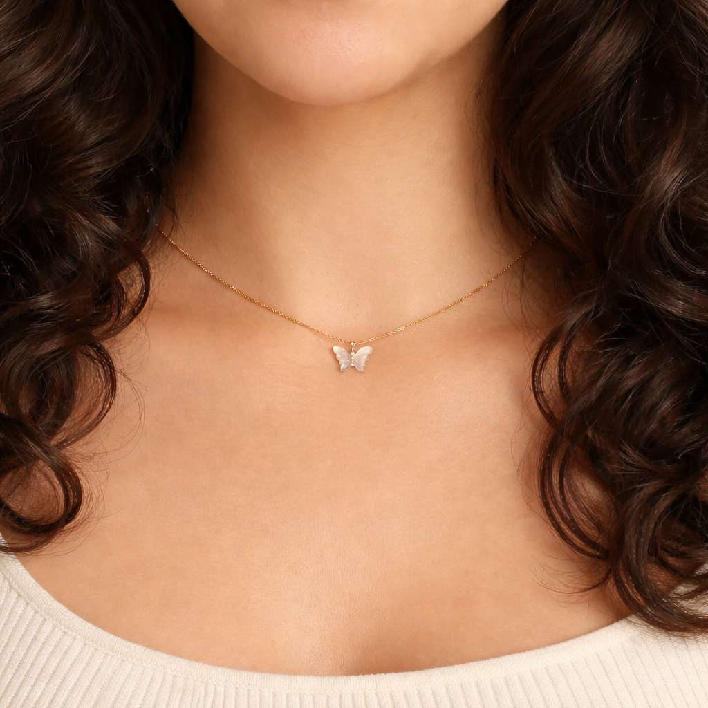 maansteen vlinder ketting maansteen vlinder ketting