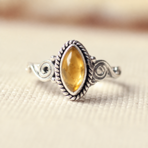 Citrien ring 925 zilver - POPPY